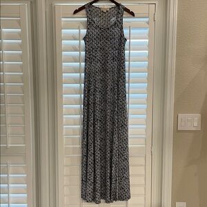 Michael Kors Navy Blue & White Maxi Dress - Size M